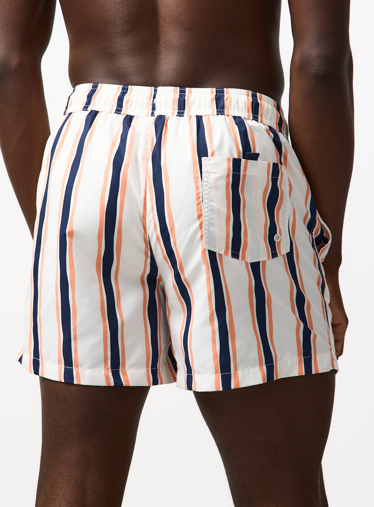 Blue & Orange Stripe Swim Shorts L - Image 4